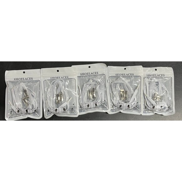 Lot of 5 No Tie Elastic 8mm Flat Shoe Laces w/Press Lock Kids Adults Sneaker Gft - Picture 2 of 8